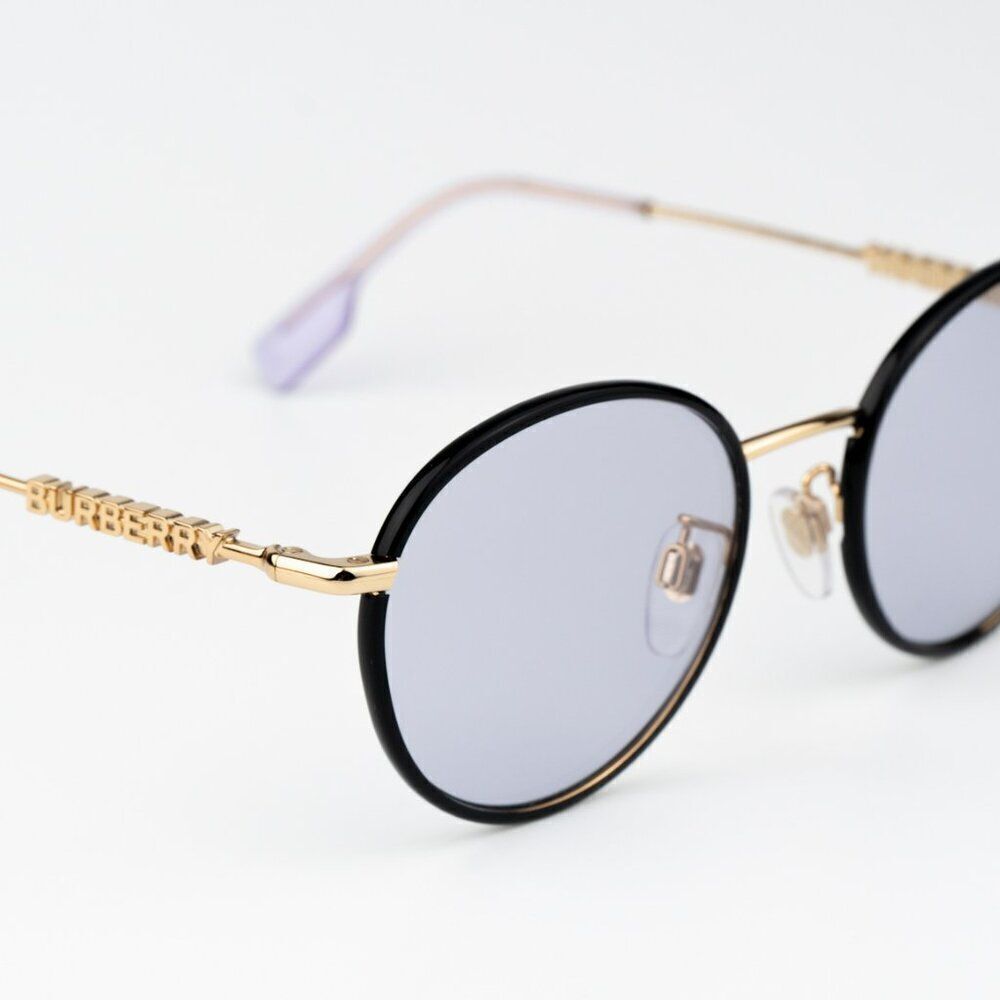 SALE! NEW Burberry BE3148D 10171A Black Lillac Oval Unisex Sunglasses BE 3148D - Picture 7 of 10